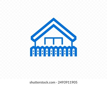 House with fence vector design