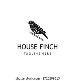 House Fich Bird Animal Black Beautiful Outline Logo Design Vector