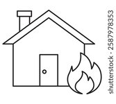 House fie icon, Emergency House Fire Response, Protecting Your Home from Fire Hazards. vector