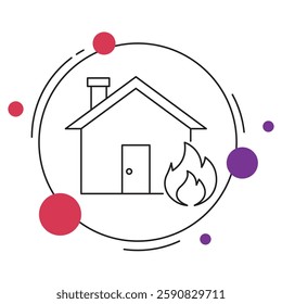 House fie icon, Emergency House Fire Response, Protecting Your Home from Fire Hazards