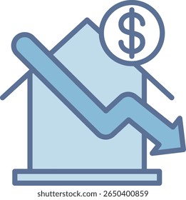House Filled Blue Tone Icon