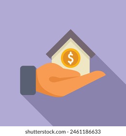 House finance support buy icon flat vector. Collateral credit. Work capital