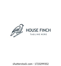 House finch bird logo design. Awesome a house finch bird silhoutte. A house finch bird logotype.