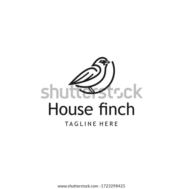 House finch bird logo\
design. Awesome a house finch bird silhoutte. A house finch bird\
lineart logotype.