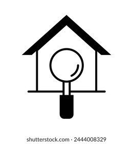 House finder icon line design template isolated