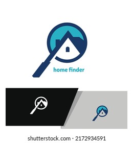 House Finder Logo Or Pictogram With House Image Inside Magnifying Glasses