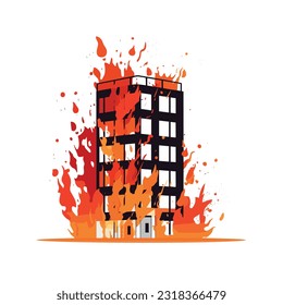 House in fire, building fire