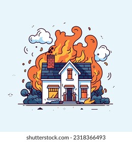 Casa en llamas, edificio en fuego