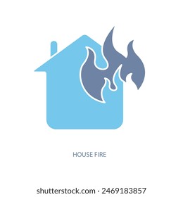 Symbol für das Konzept der Hausfeuerlinie. Einfache Elementdarstellung. Entwurf des Umrisssymbols des Hausbrandkonzepts.
