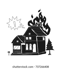 house fire doodle