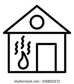 House with fire flame concept of property protection 