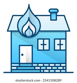 Symbol für Hausbrand, blauer Farbverlauf, Vektorgrafik