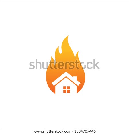 House in fire logo and icon design for insurance and protection 