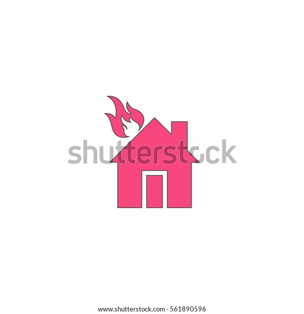 House Fire Pink Vector Icon Black Stock Vector Royalty Free 561890596