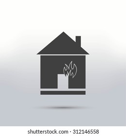 house fire vector 