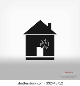 house fire vector 