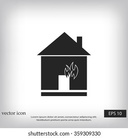 house fire vector 