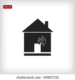 house fire vector 