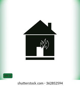house fire vector 