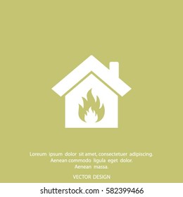 house fire vector