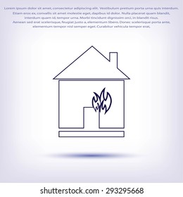 house  fire vector icon