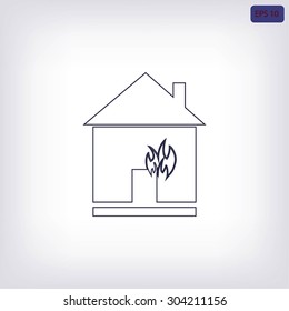house  fire vector icon