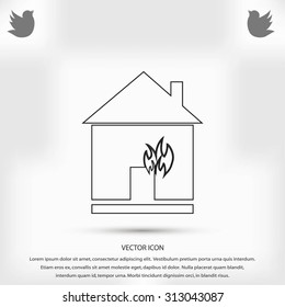 house  fire vector icon