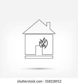 house  fire vector icon