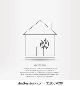house  fire vector icon