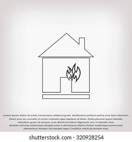 house  fire vector icon
