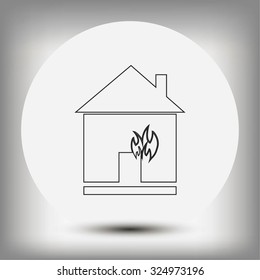 house  fire vector icon