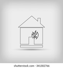 house  fire vector icon