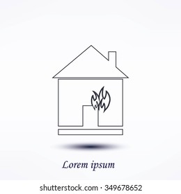 house  fire vector icon