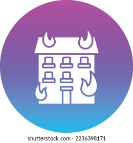 Icono vectorial del incendio de la casa. Se puede usar para imprimir, móviles y aplicaciones web.