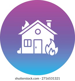 Icono de Vector de fuego de la casa. Se puede utilizar para aplicaciones de impresión, móviles y de Web.