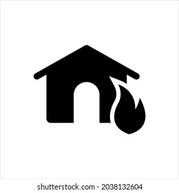 Diseño de símbolo de icono del vector de incendio de la casa