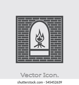 House fireplace icon isolated of flat style. Vector illustration.