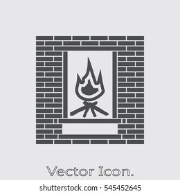 House fireplace icon isolated of flat style. Vector illustration.