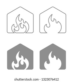 house flame logo icon