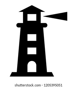 
House with flashing lights showing the icons of lighthouse 
