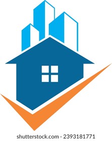 house flat check mark company logo