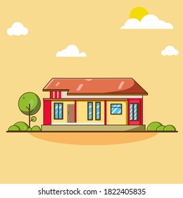 House Flat Design Good For Background and Minimalist House Design
