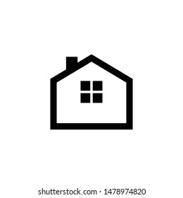 House flat design icon on white background. Real estate logo vector design.