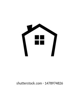 House flat design icon on white background. Real estate logo vector design.