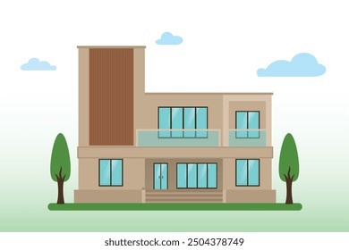 House in Flat design style vector illustration