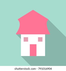 House. Flat Design Urban Landscape. Vector Abstract Architecture Illustration.