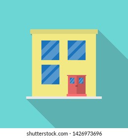House Flat Icon Building Vector Real estate Flat Style Icon Long Shadow. Two-storey House Building. Simple style House Apartment  Building Vector Icon. Element Of Web Interface Vector illustration