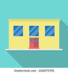 House Flat Icon Building Vector Real estate Flat Style Icon Long Shadow. Single-storey house building. Simple style House Apartment Building Element Of Web Interface Vector Icon. Vector illustration