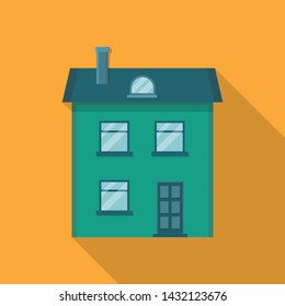 House Flat Icon Building Vector Real estate Flat Style Icon Long Shadow. Two-storey House Building. Simple style House Apartment  Building Vector Icon. Element Of Web Interface Vector illustration