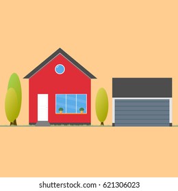 House flat icon. Design your own apartment. Colorful house concept.
